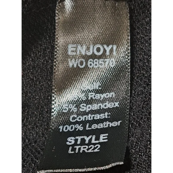 Michael Stars Dress Size X-Small Black Shantelle 100% Lambskin‎ Leather and Knit - Picture 10 of 10